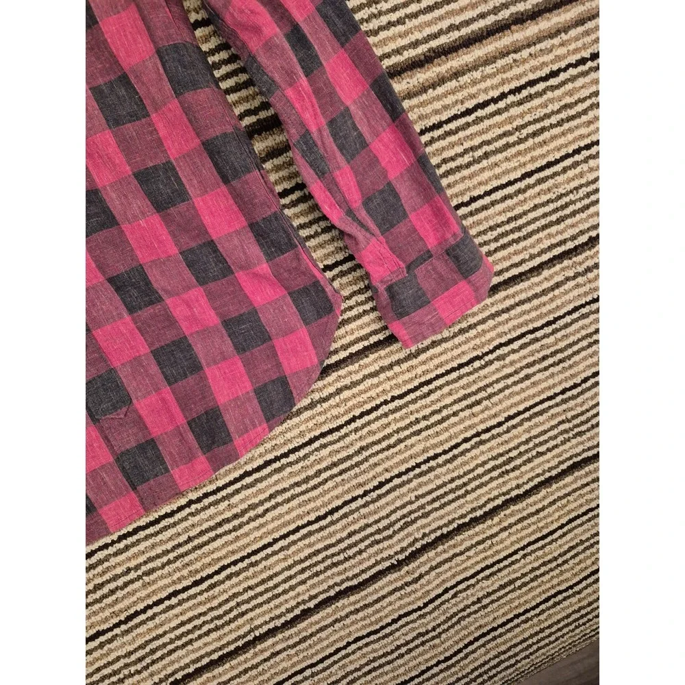 J.Crew Mens XS Slim Fit Buffalo Check Cotton Button Down‎ Shirt Red Grey